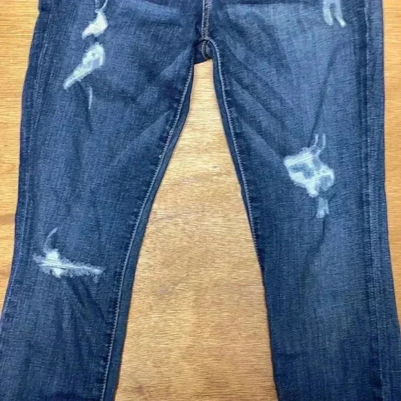 Current/Elliott The High Waist Ankle Skinny Indigo Dusk Destroy women's size 26 - Picture 3 of 10